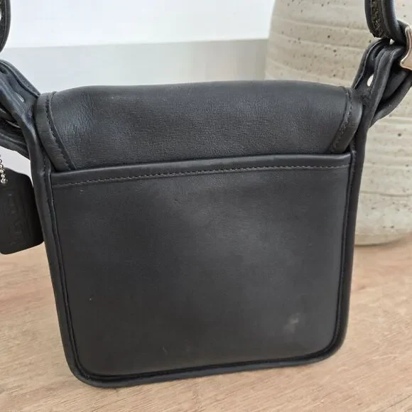 Coach 9145 Legacy Flap Crossbody Shoulder Bag Dark Gray Leather Vintage Purse - Picture 5 of 16